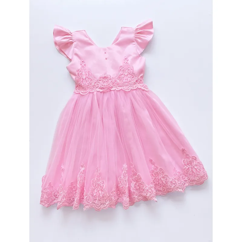 KIDS MASHMELO - VESTIDO DE FIESTA PARA NIÑA CON ENCAJE Y TULL