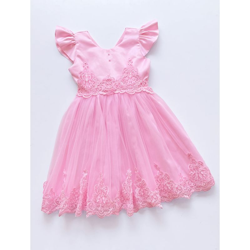 KIDS MASHMELO - VESTIDO DE FIESTA PARA NIÑA CON ENCAJE Y TULL