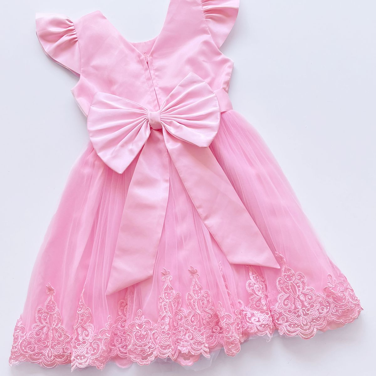 KIDS MASHMELO - VESTIDO DE FIESTA PARA NIÑA CON ENCAJE Y TULL