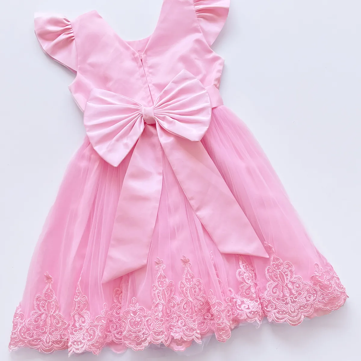 KIDS MASHMELO - VESTIDO DE FIESTA PARA NIÑA CON ENCAJE Y TULL
