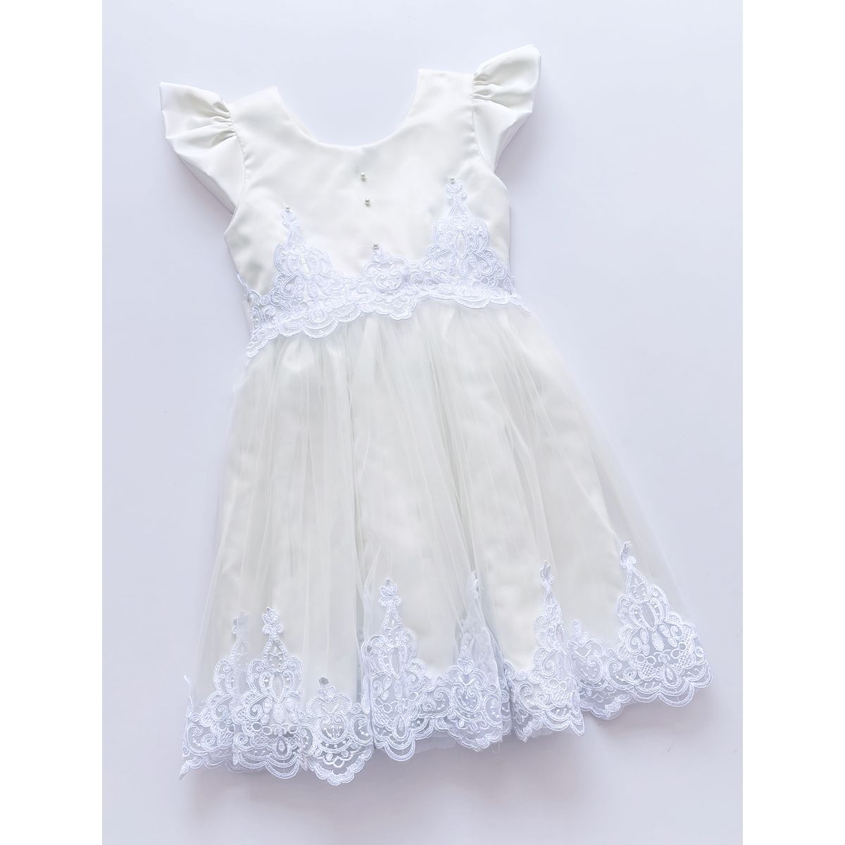 KIDS MASHMELO - VESTIDO DE FIESTA PARA NIÑA CON ENCAJE Y TULL