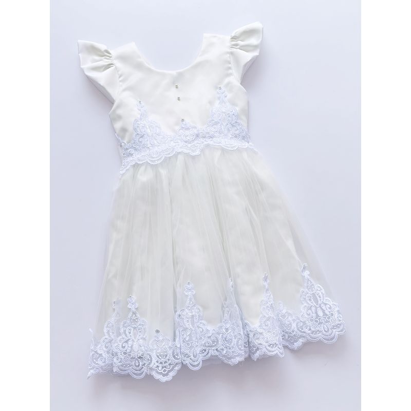KIDS MASHMELO - VESTIDO DE FIESTA PARA NIÑA CON ENCAJE Y TULL