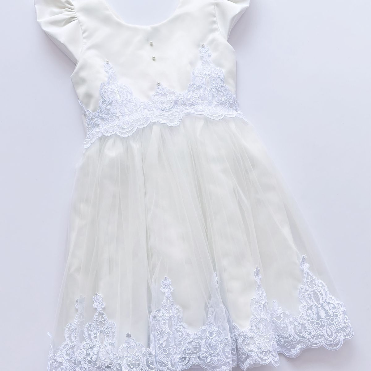 KIDS MASHMELO - VESTIDO DE FIESTA PARA NIÑA CON ENCAJE Y TULL