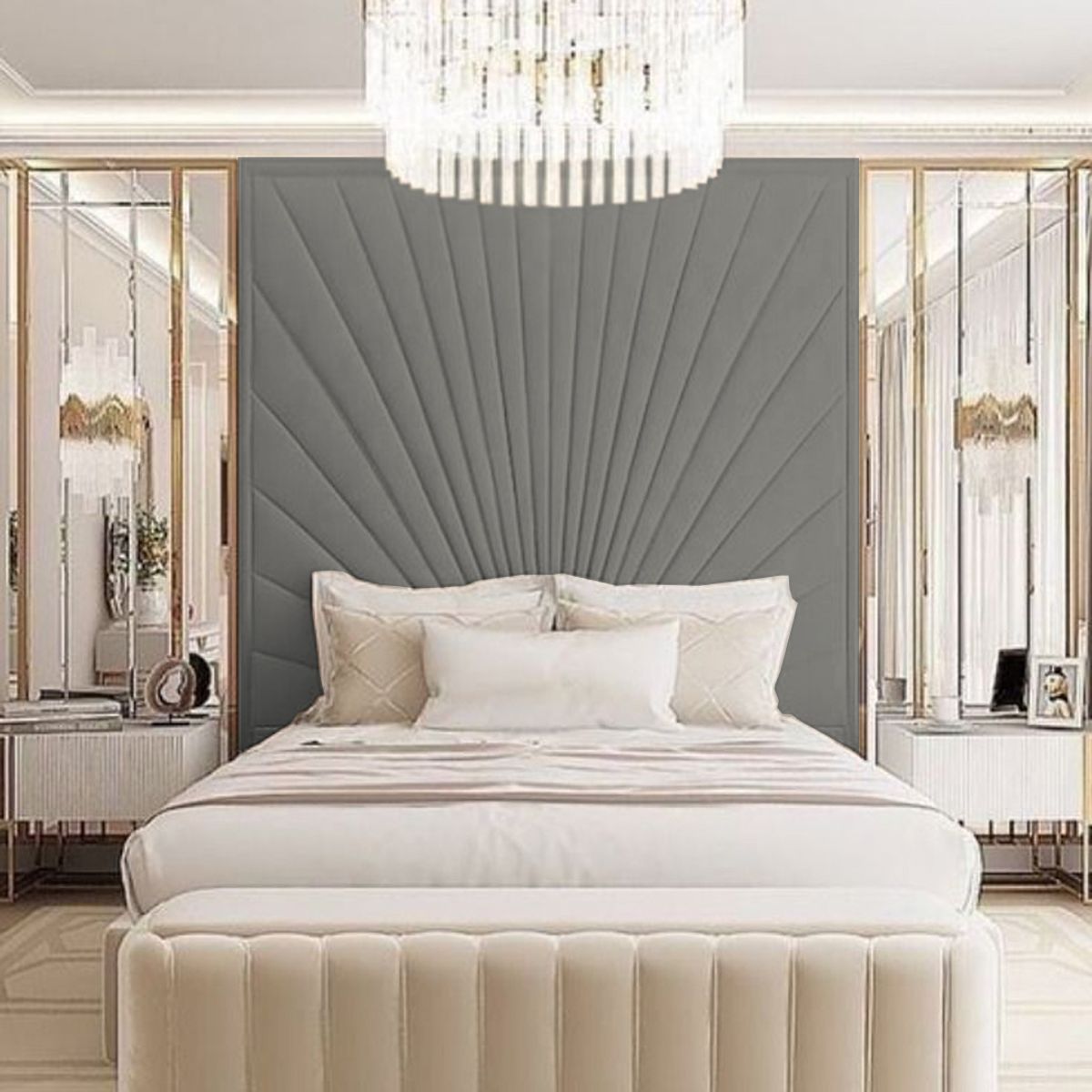 BARAKA HOME - Cabecera Herning Queen - Gris Oscuro