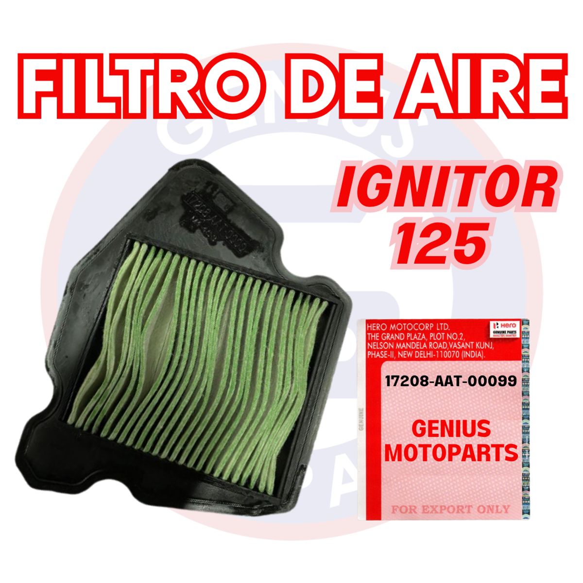 HERO - FILTRO DE AIRE IGNITOR 125