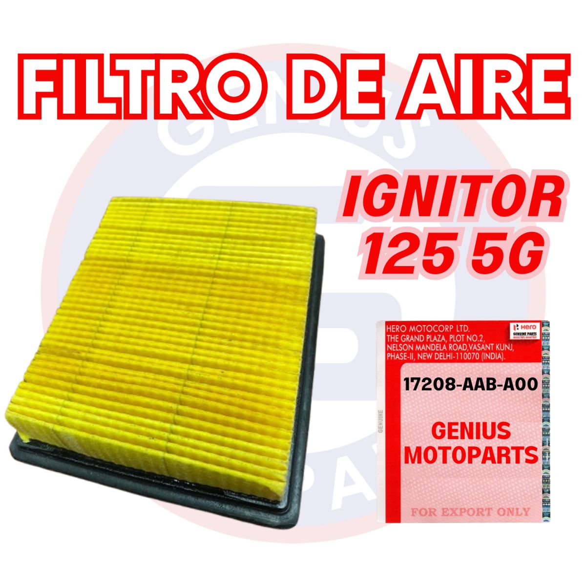 HERO - FILTRO DE AIRE IGNITOR 125 5G