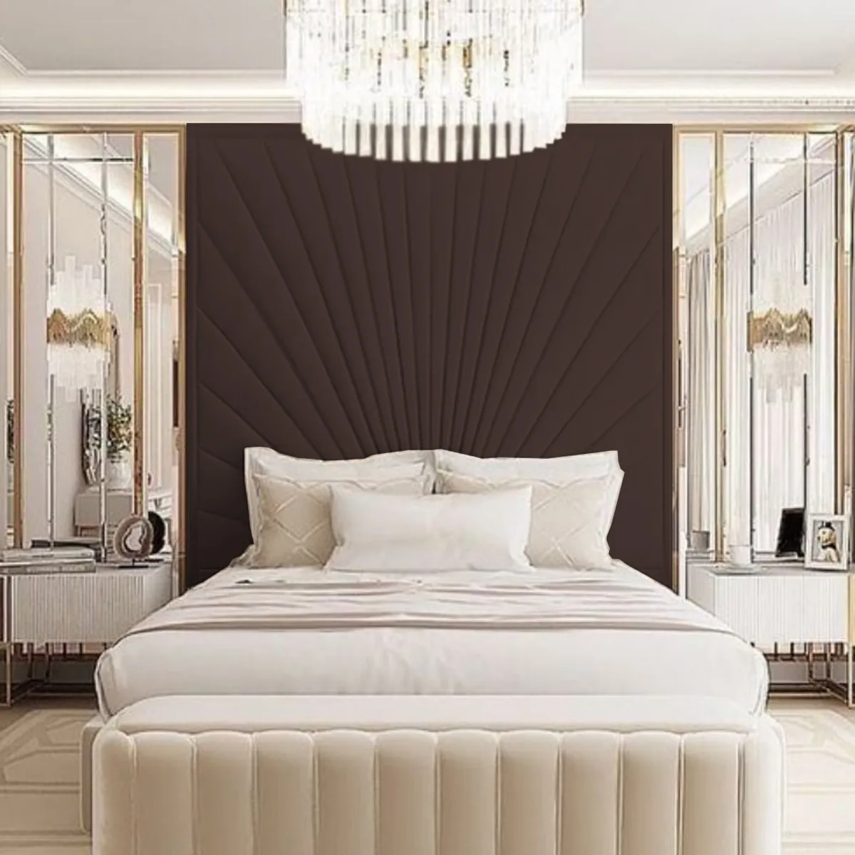 BARAKA HOME - Cabecera Herning 1.5 Plz - Chocolate