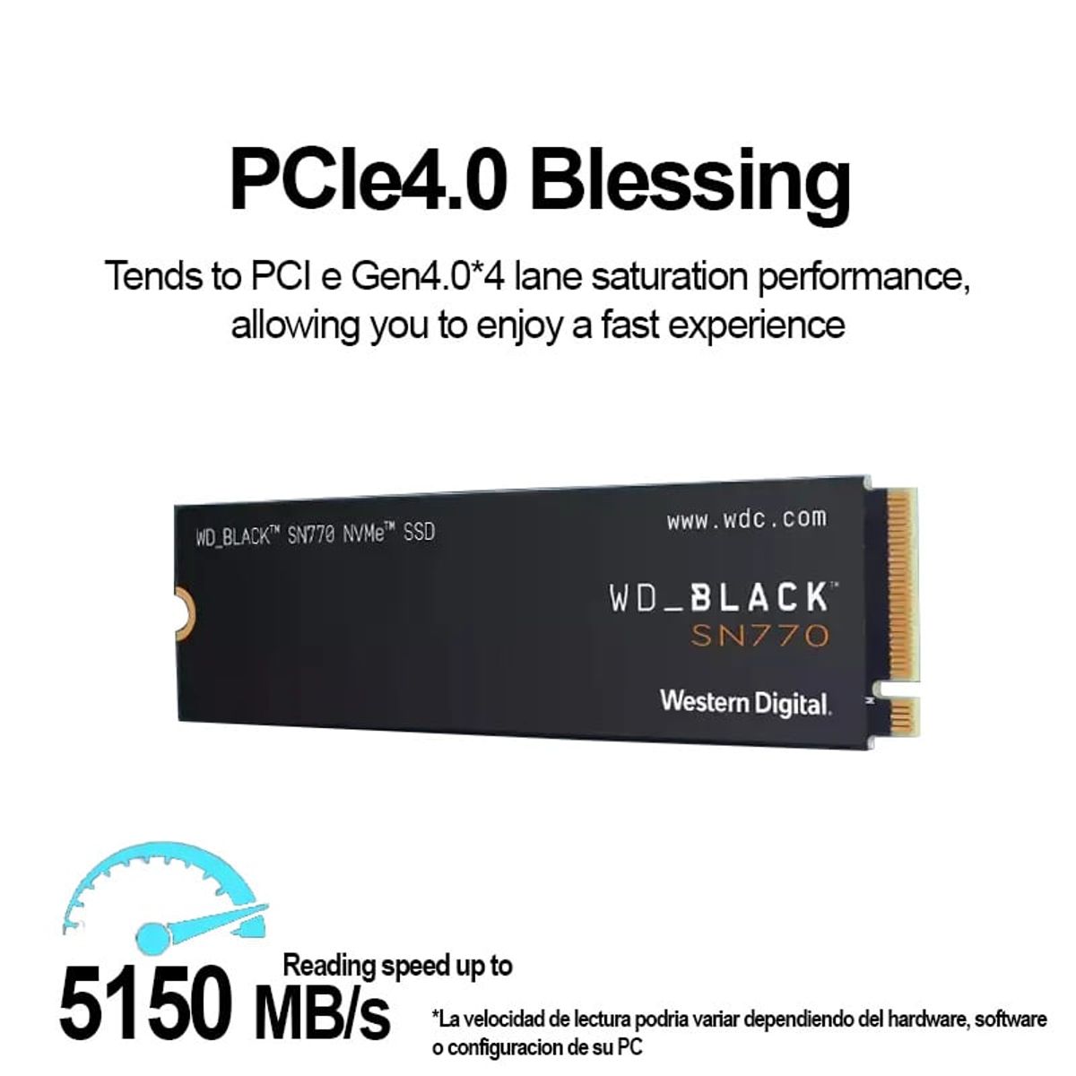 WESTERN DIGITAL - Disco Solido Ssd Western digital  Black Sn770 M.2 Nvme Gen 4.0 - 1tb