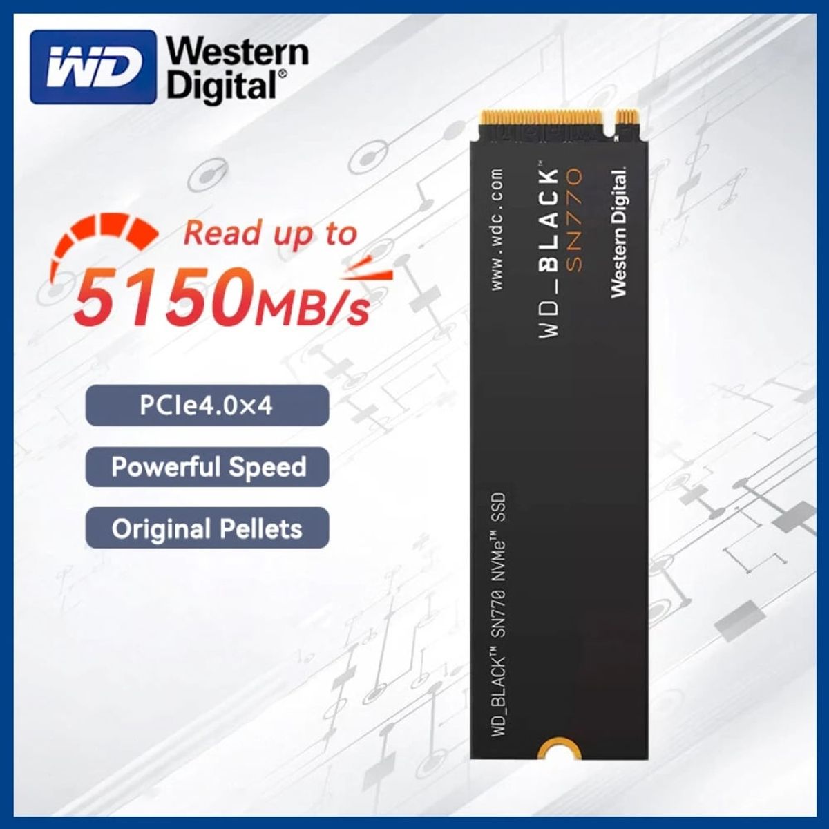 WESTERN DIGITAL - Disco Solido Ssd Western digital  Black Sn770 M.2 Nvme Gen 4.0 - 1tb