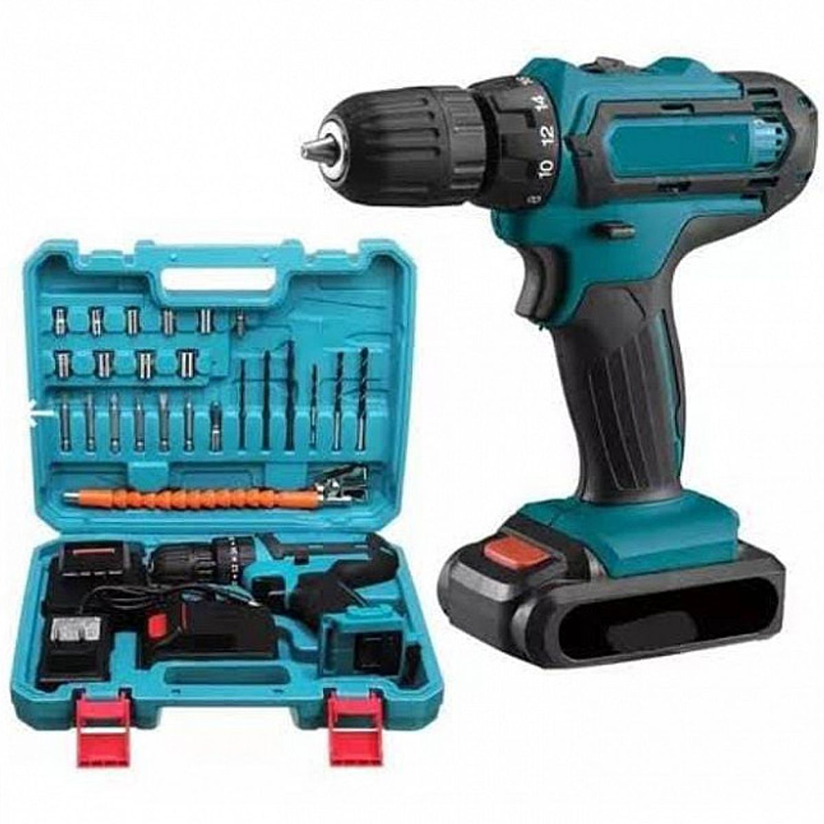 GENERICO - SET MALETIN TALADRO DESTORNILLADOR INALAMBRICO