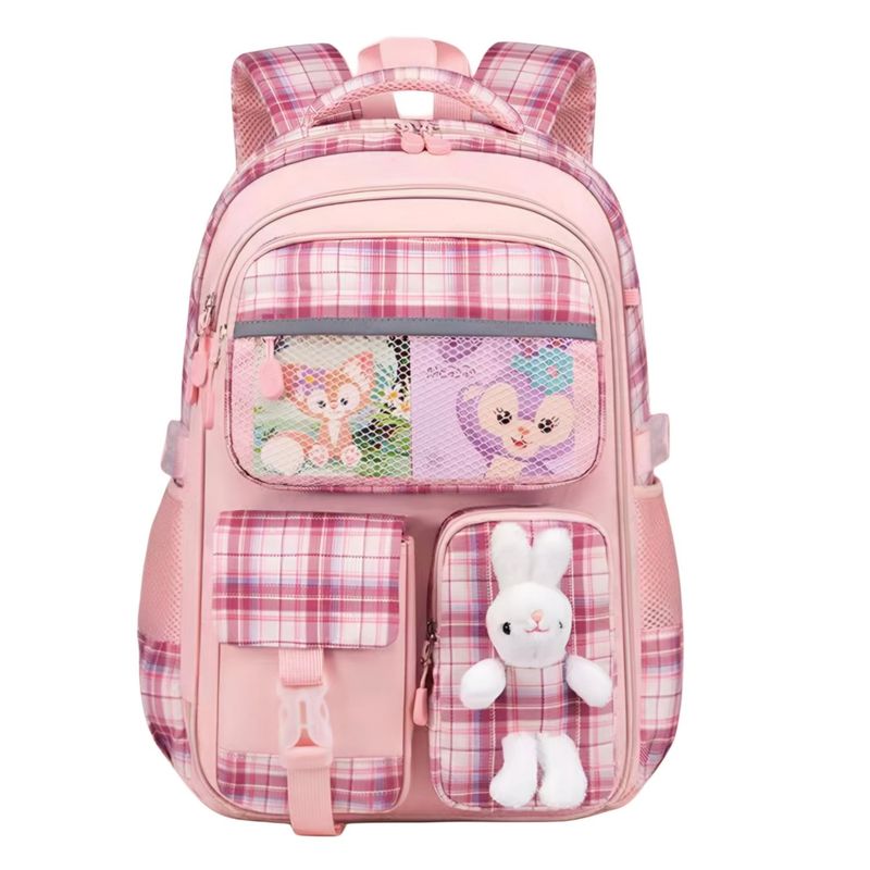 GENERICO - Mochila juvenil Kawai escolar mujer con peluche