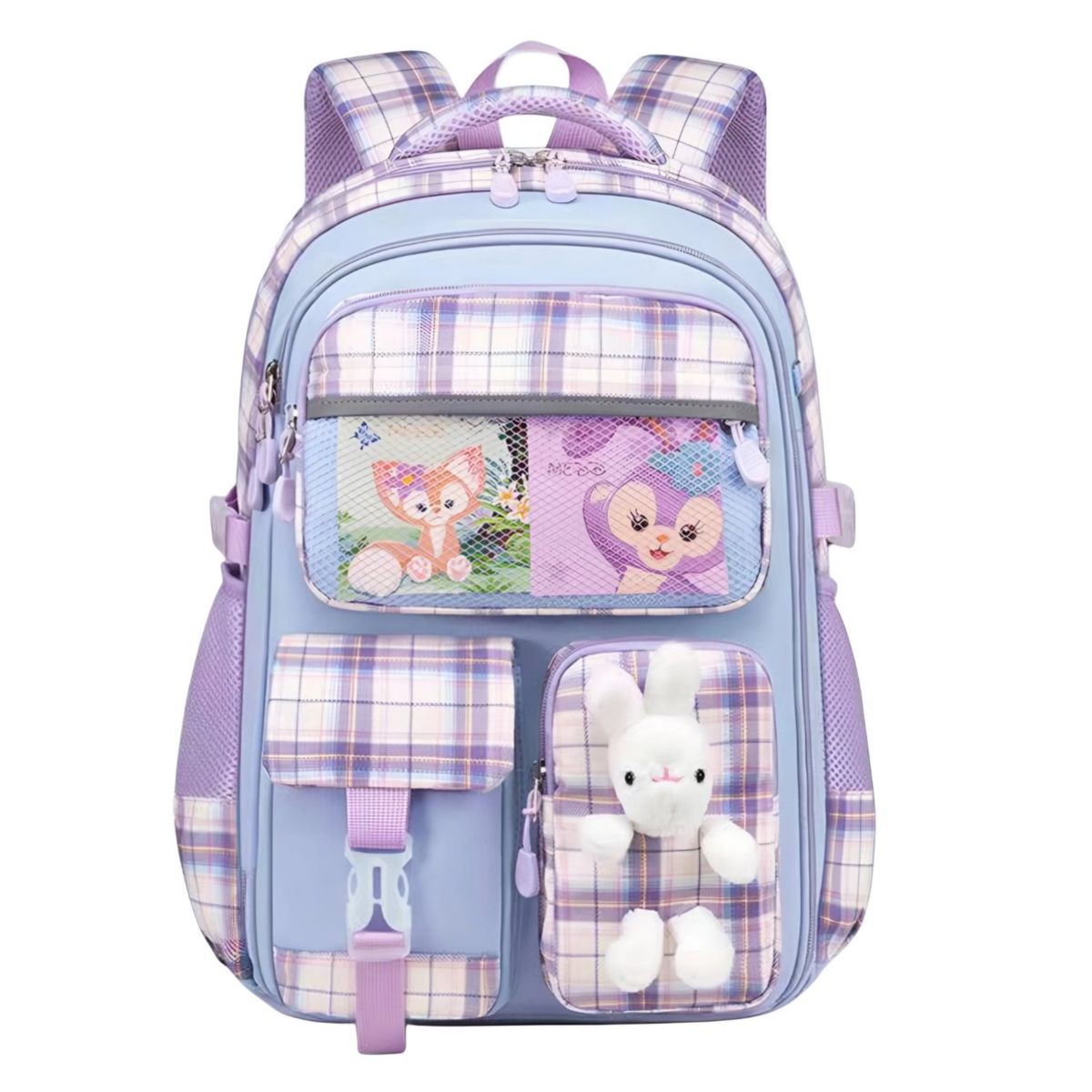 GENERICO - Mochila juvenil Kawai escolar mujer con peluche