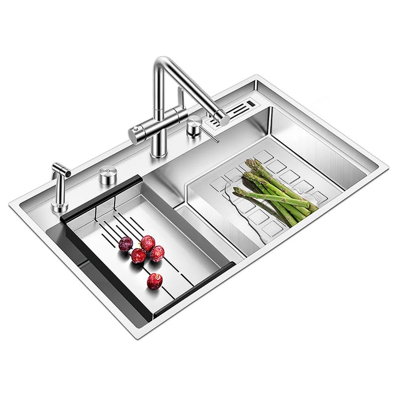 HIGRILL - Lavadero Multifuncional Deluxe con Diseño Escalonado y Griferia Dual