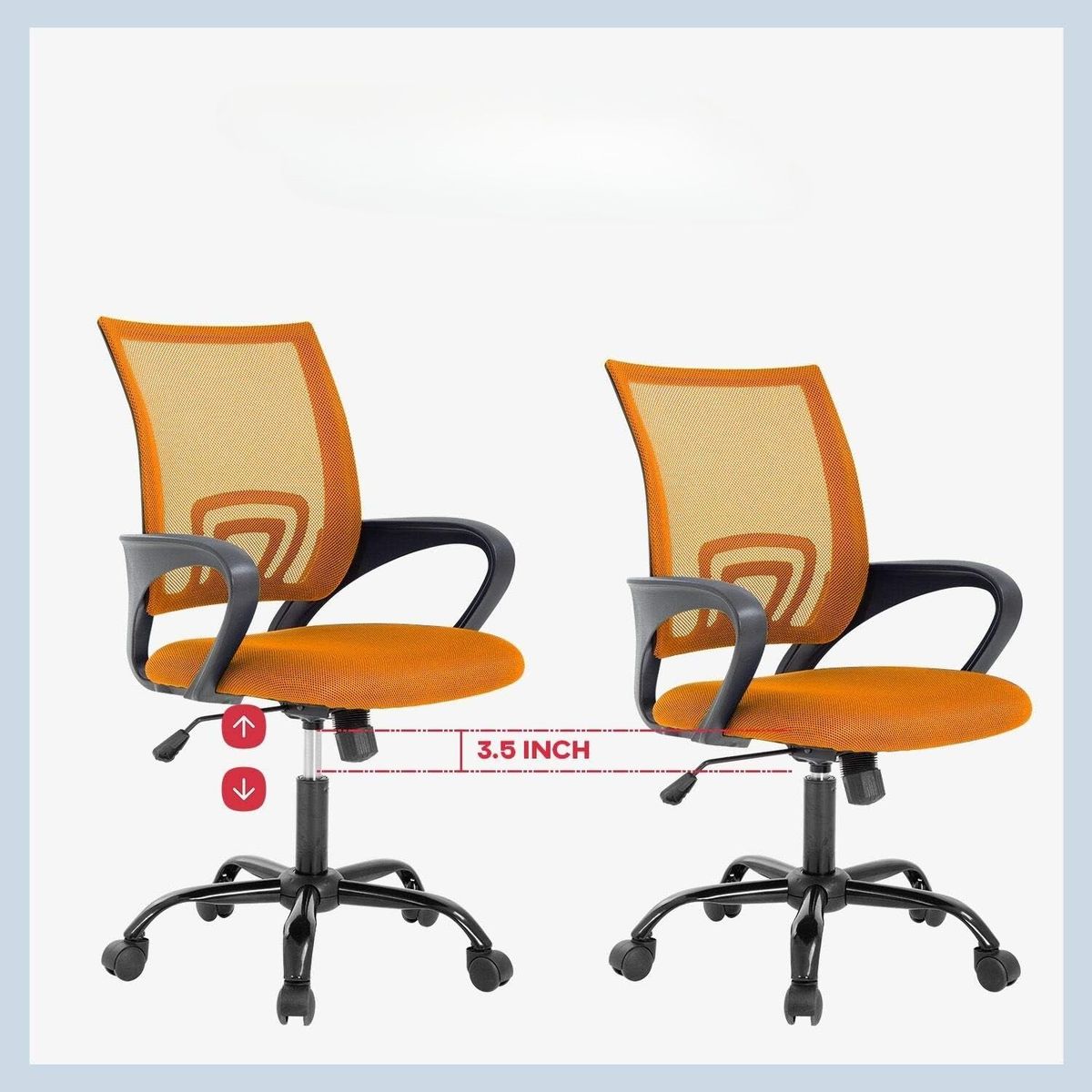 GENERICO - SET X 2 SILLAS DE ESCRITORIO ERGONÓMICAS EJECUTIVAS PREMIUM NARANJA
