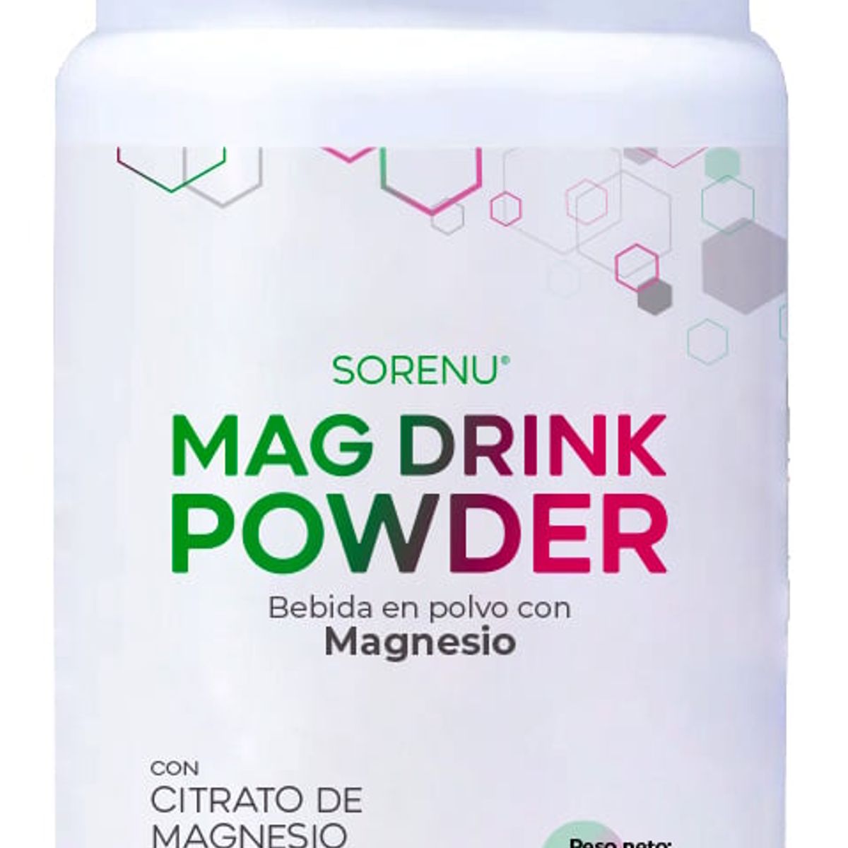 SORENU - SUPLEMENTO MAG DRINK POWDER CON CITRATO DE MAGNESIO 500GR