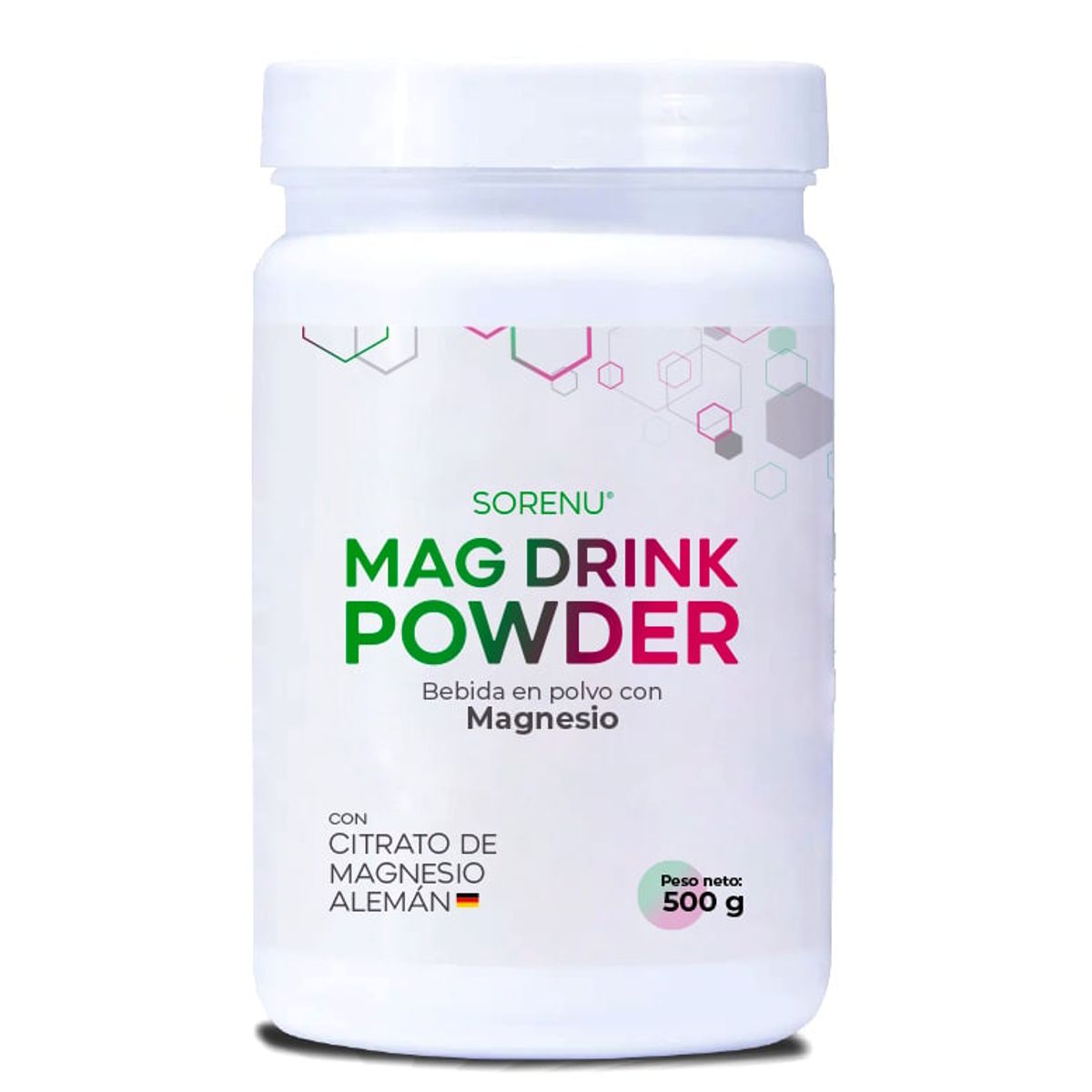 SORENU - SUPLEMENTO MAG DRINK POWDER CON CITRATO DE MAGNESIO 500GR