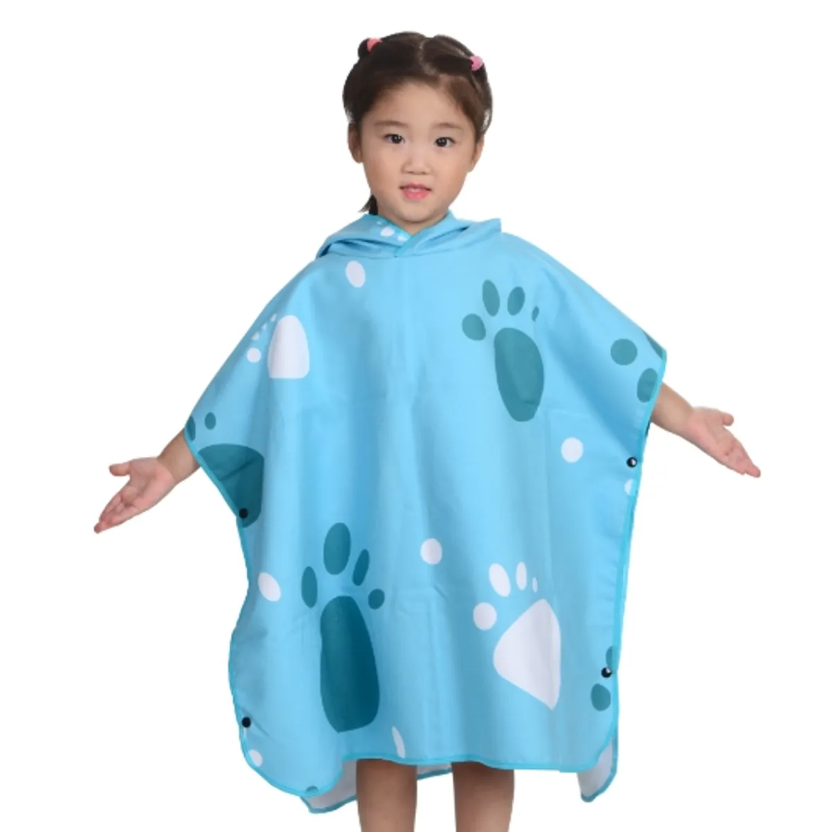 GENERICO - Poncho de Microfibra Jr Paws Blue
