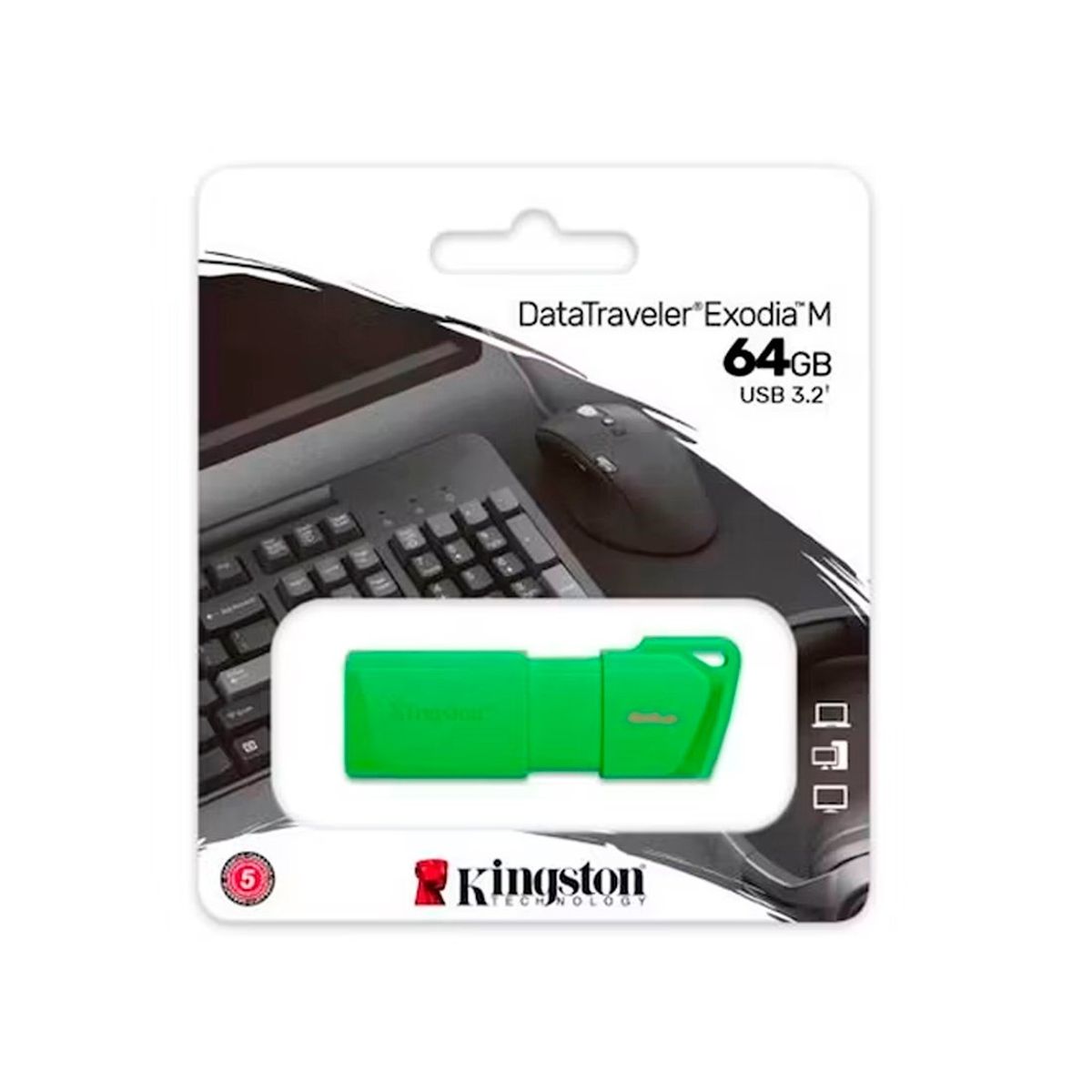 KINGSTON - Memoria Usb 64gb Kingston 3.2 Exodia Neon Green KC-U2L64-7LG