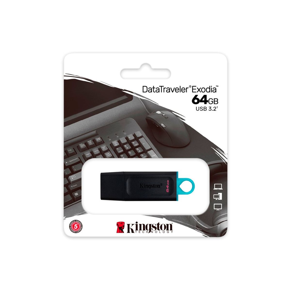 KINGSTON - Memoria Usb 64gb Kingston 3.2 Exodia DTX Black