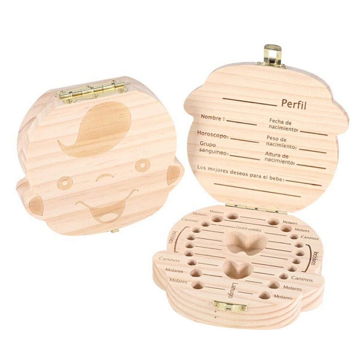 GENERICO - Caja Madera Para Guardar Dientes De Leche Niño