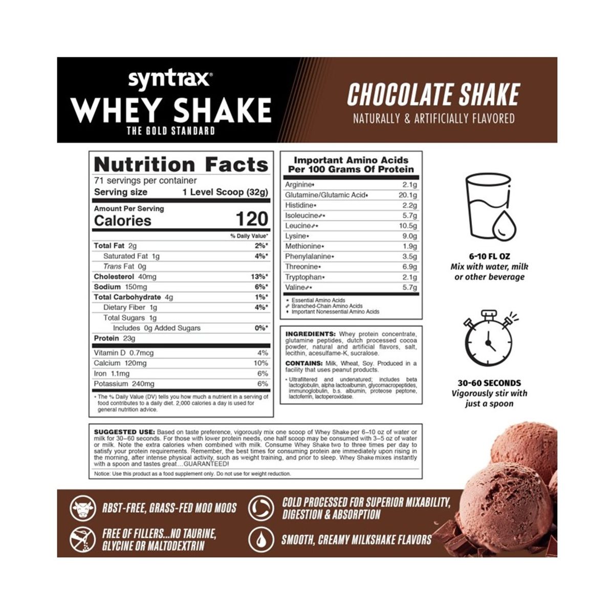 SYNTRAX - Proteína Whey Shake 5 LB Syntrax CHOCOLATE - Tienda Física