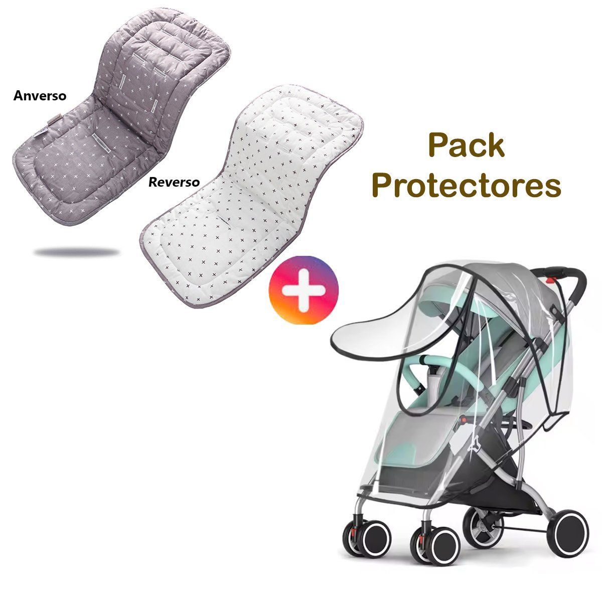 GENERICO - Protector de Coche para Bebé con Cobertor para Lluvia