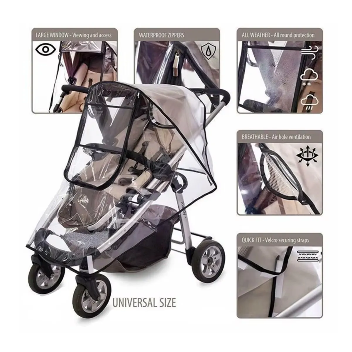 GENERICO - Protector De Coche Para Bebé Transparente - Impermeable