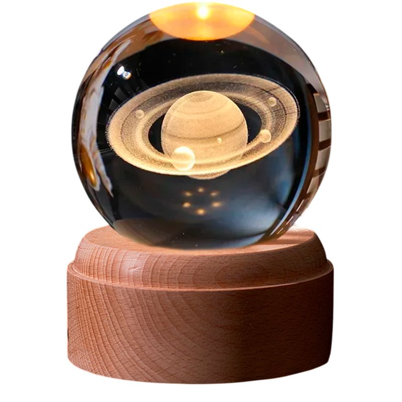 GENERICO - LAMPARA ESFERA 3D GIRATORIO SATURNO