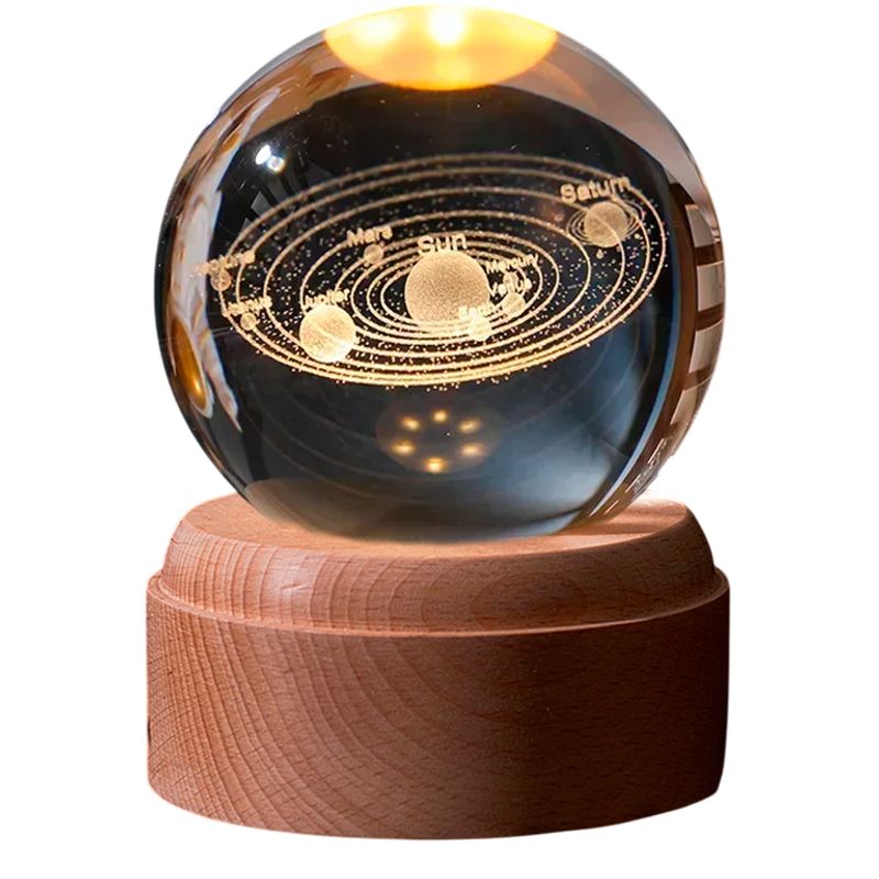 GENERICO - LAMPARA ESFERA 3D GIRATORIO SISTEMA SOLAR PLANETAS