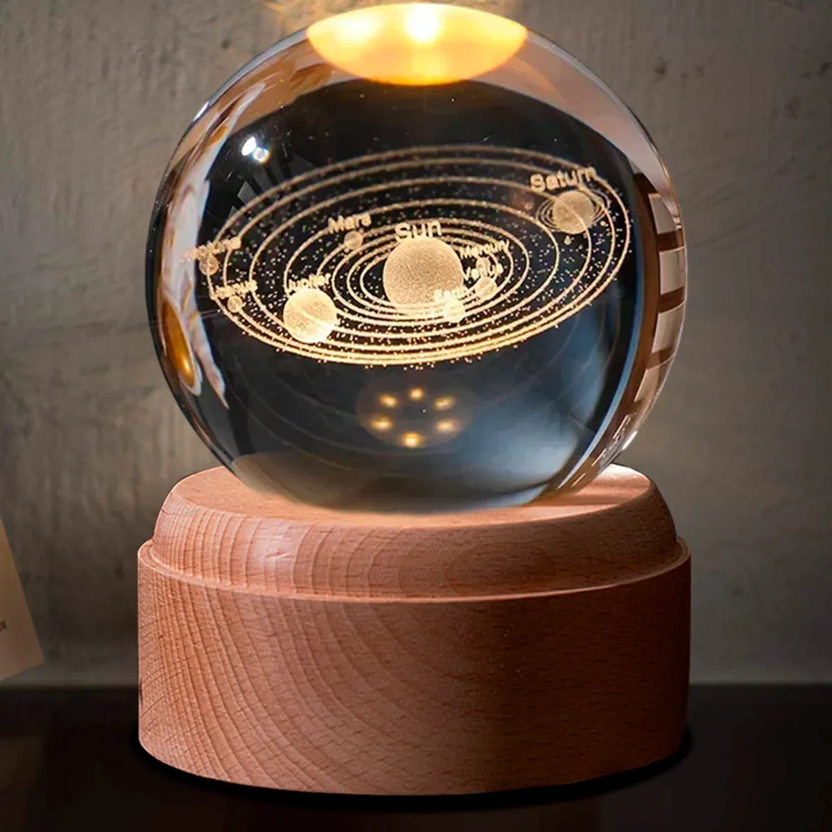 GENERICO - LAMPARA ESFERA 3D GIRATORIO SISTEMA SOLAR PLANETAS