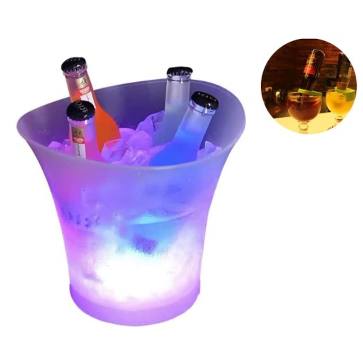 GENERICO - HIELERA BLUETOOH ALTAVOZ CON LUCES LED