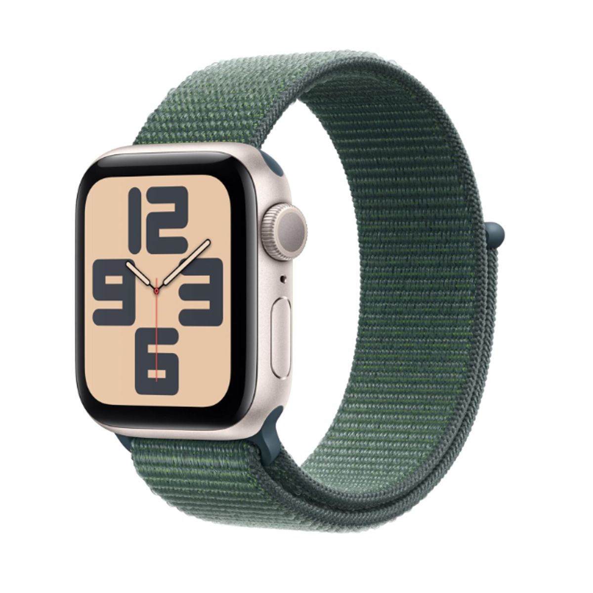 APPLE - Apple Watch SE 2024 GPS 40mm Starlight Aluminum Green Loop Band A2722