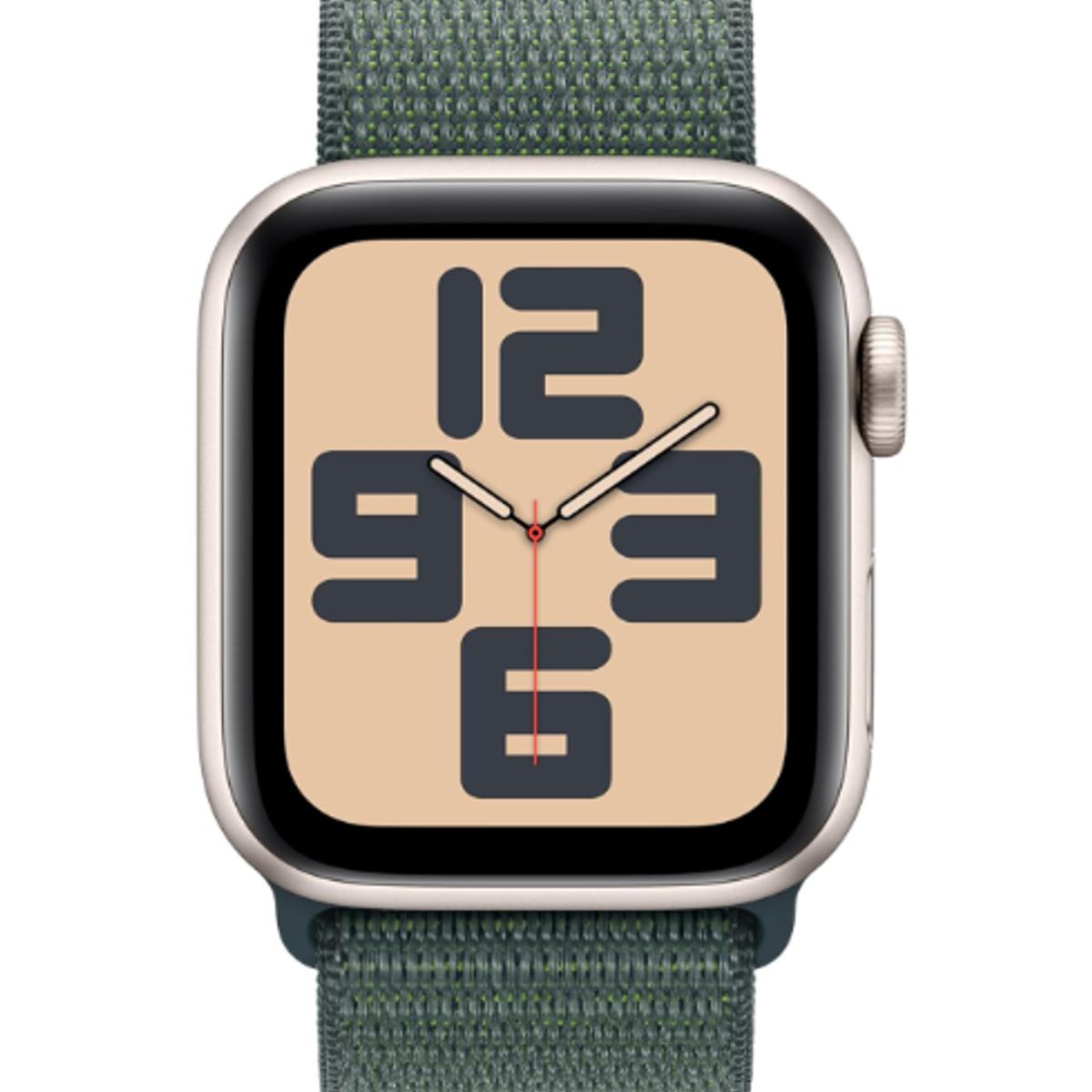 APPLE - Apple Watch SE 2024 GPS 40mm Starlight Aluminum Green Loop Band A2722