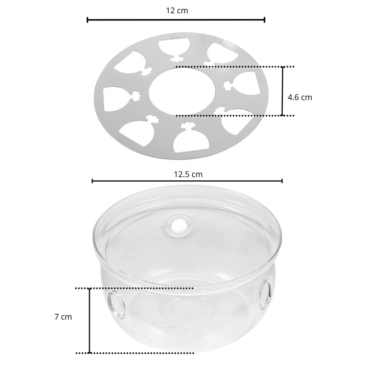 INSPIRA - Base Calentador para Tetera de Vidrio con Soporte para Vela