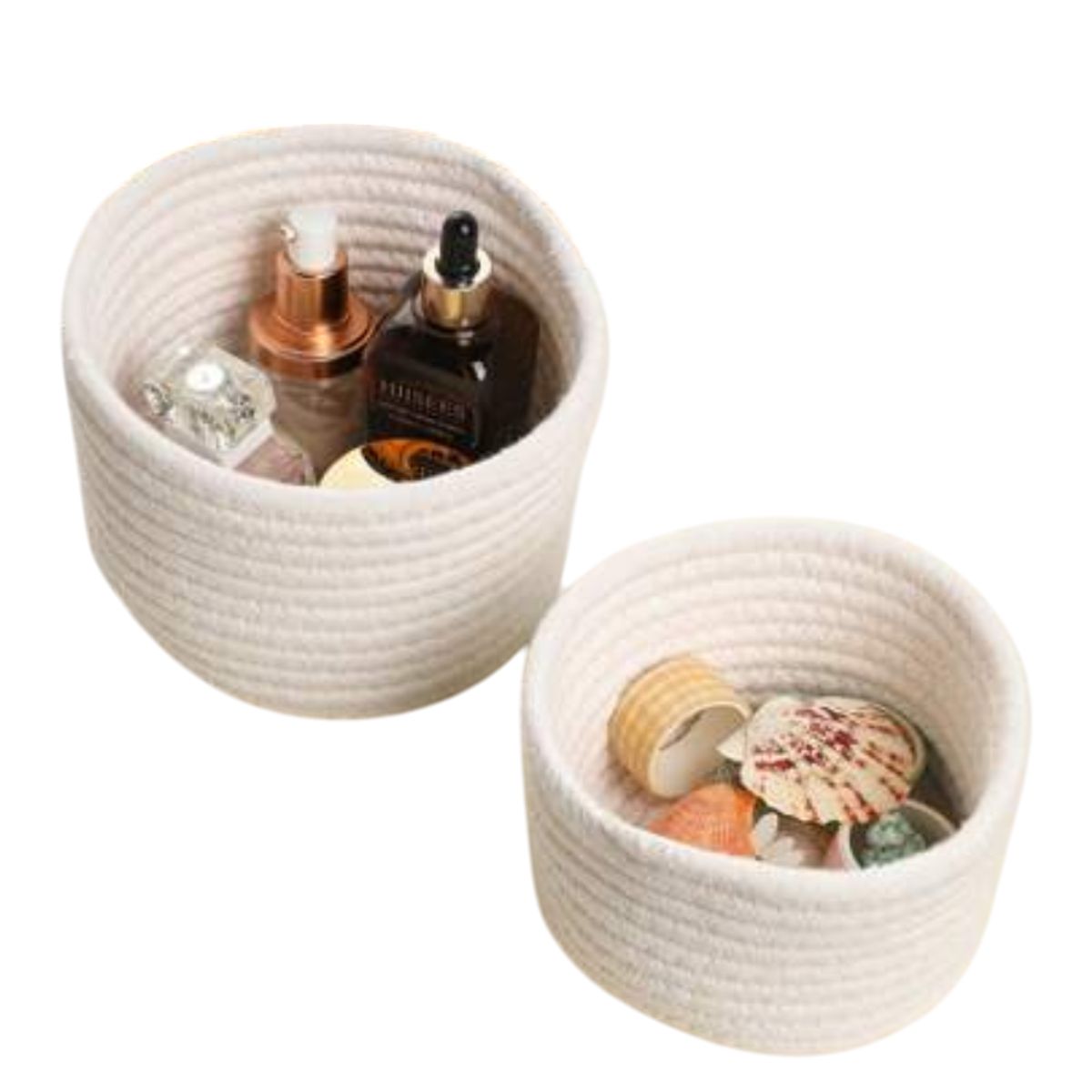 INSPIRA - Set de 5 cestas de Almacenamiento de Cuerda Tejidas