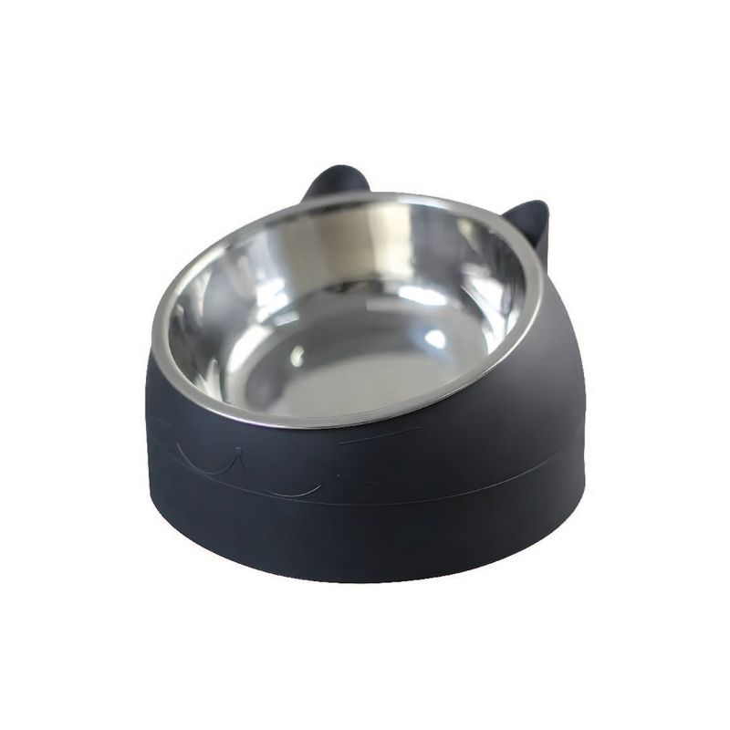 S&T - Plato Acero Inoxidable Para Mascotas Negro - Talla S