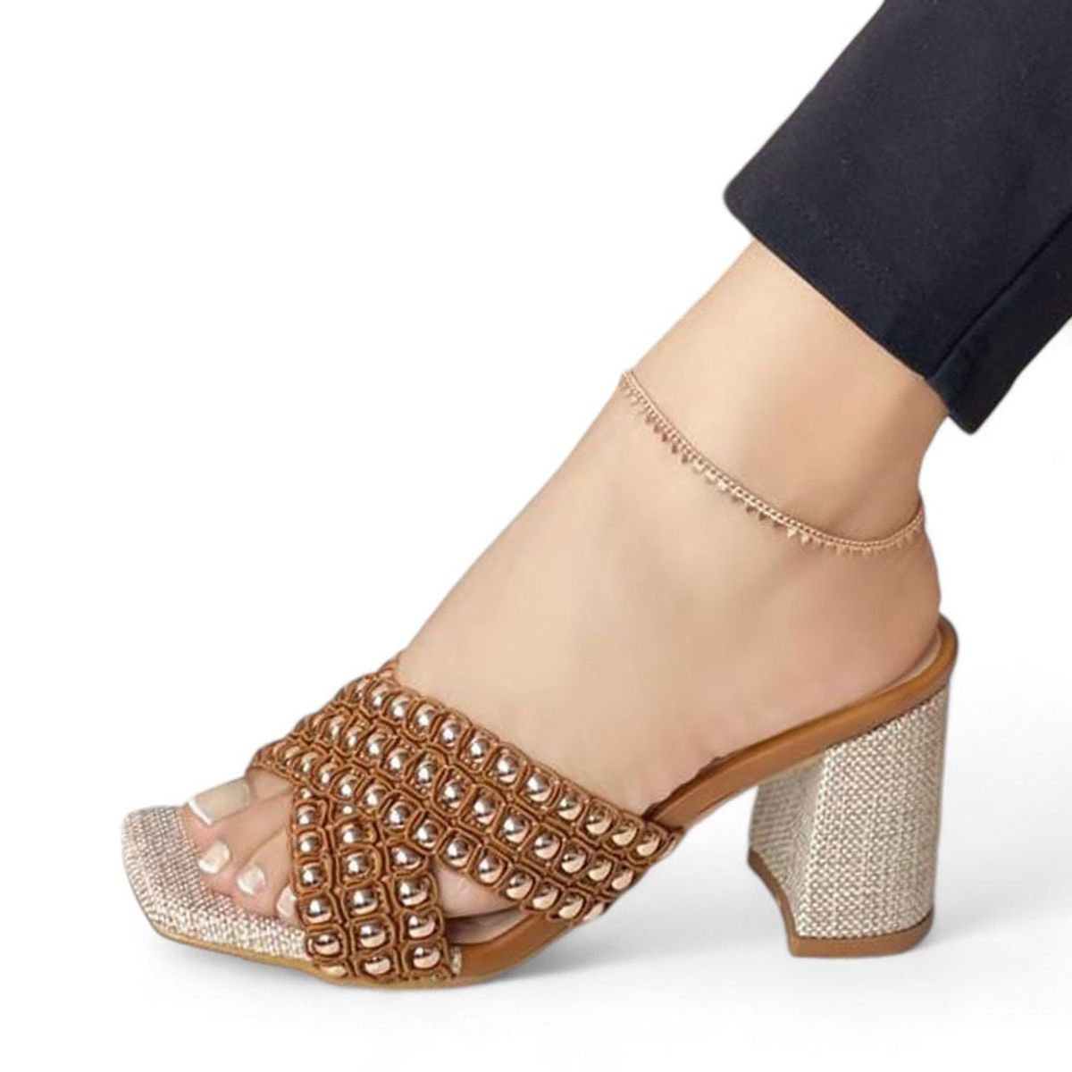 GENERICO - Taco mujer punza encrucijada 2086L-58 TACO 7 color camel.-