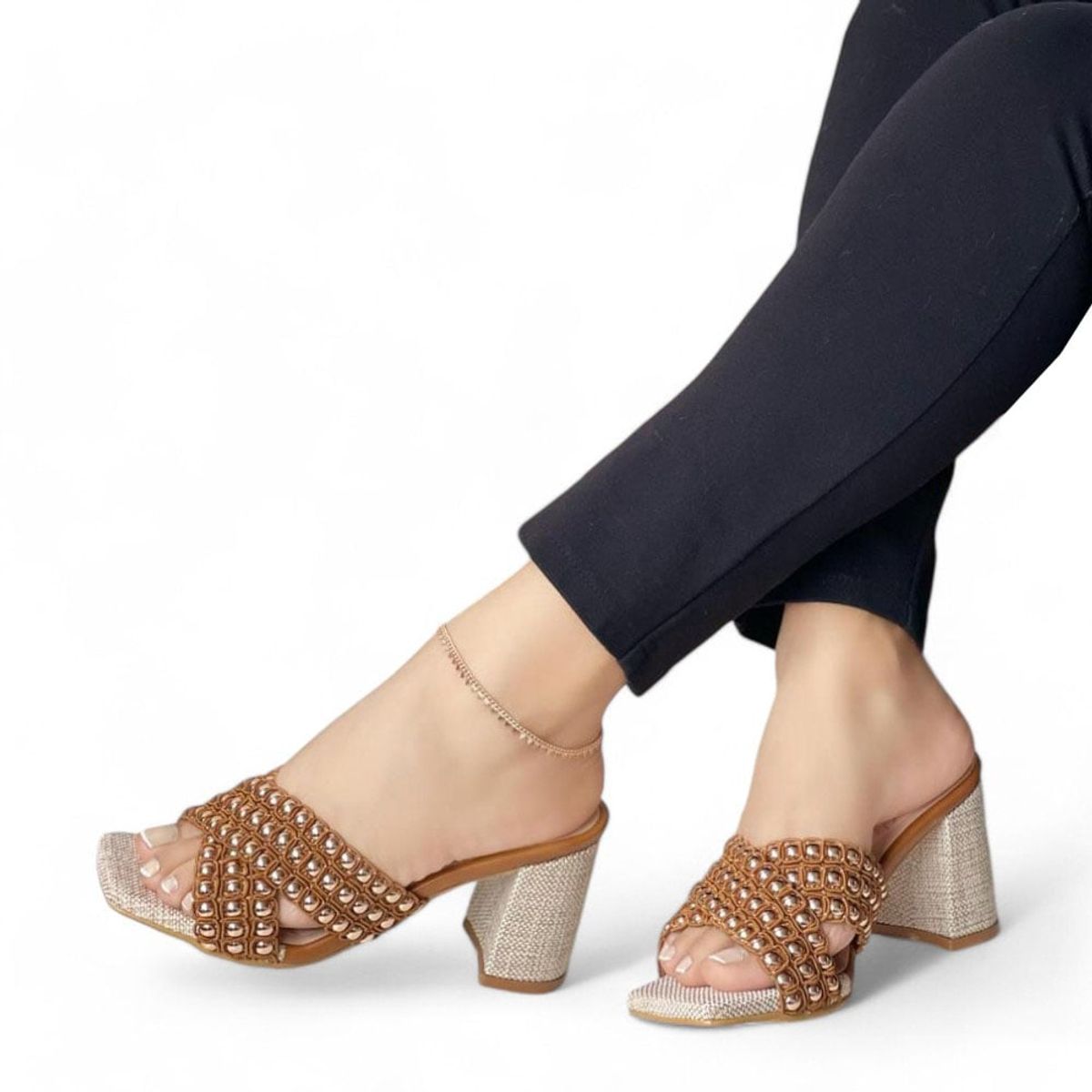 GENERICO - Taco mujer punza encrucijada 2086L-58 TACO 7 color camel.-