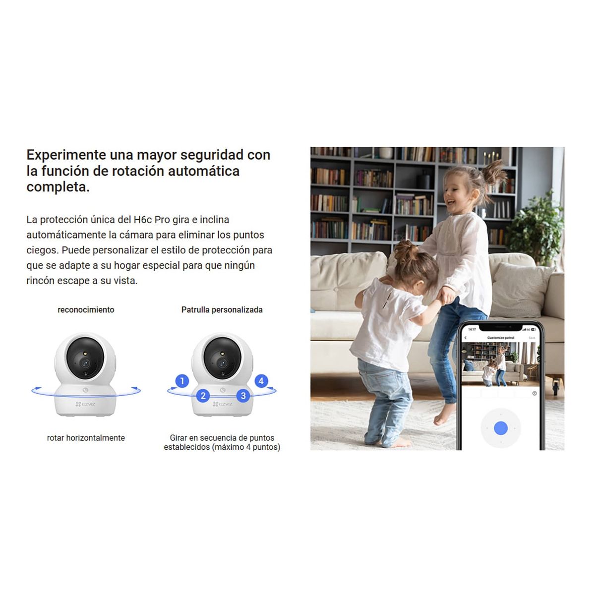 EZVIZ - Ezviz Cámara de Vigilancia H6C PRO 5MP Wifi Gira 360 con Boton Llamada