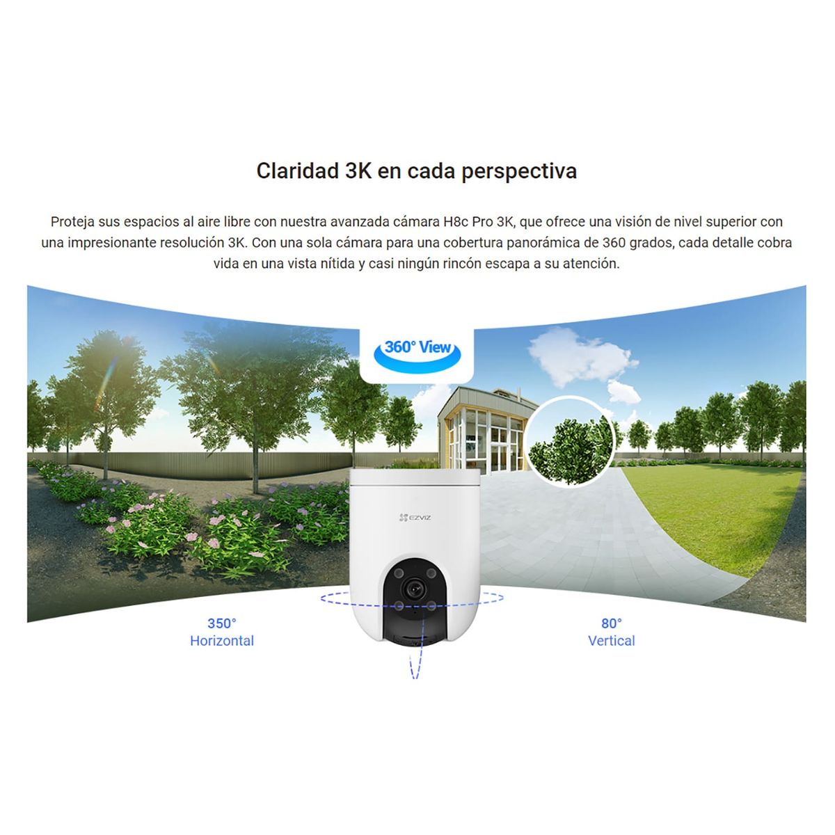 EZVIZ - Ezviz H8C PRO 5MP Cámara de Vigilancia Wifi Giratoria 360 Inteligente