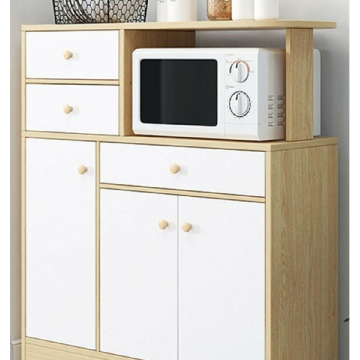 GENERICO - Mueble de Cocina multiusos Milan 1 Color Duna y Blanco R&R Muebles