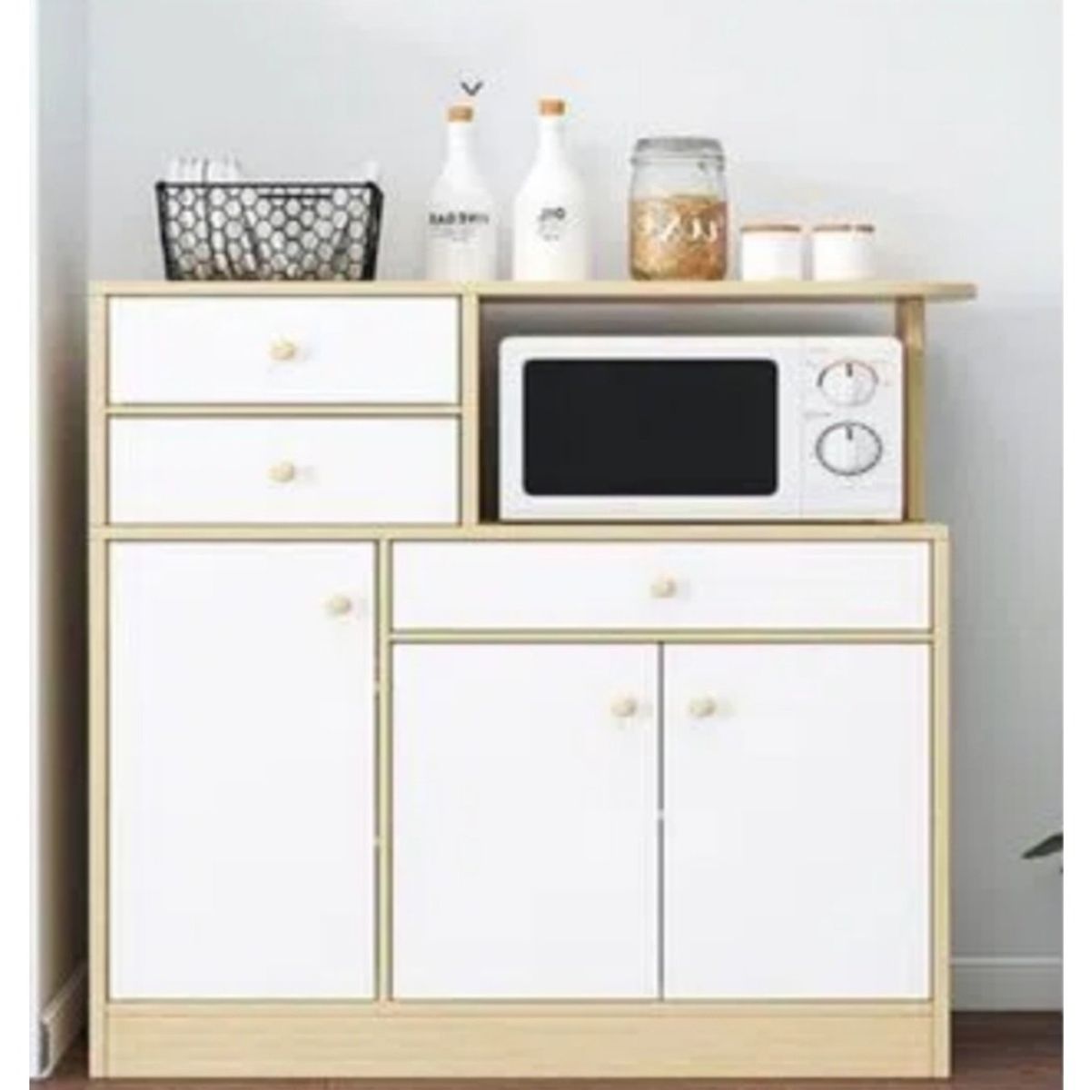 GENERICO - Mueble de Cocina multiusos Milan 1 Color Duna y Blanco R&R Muebles