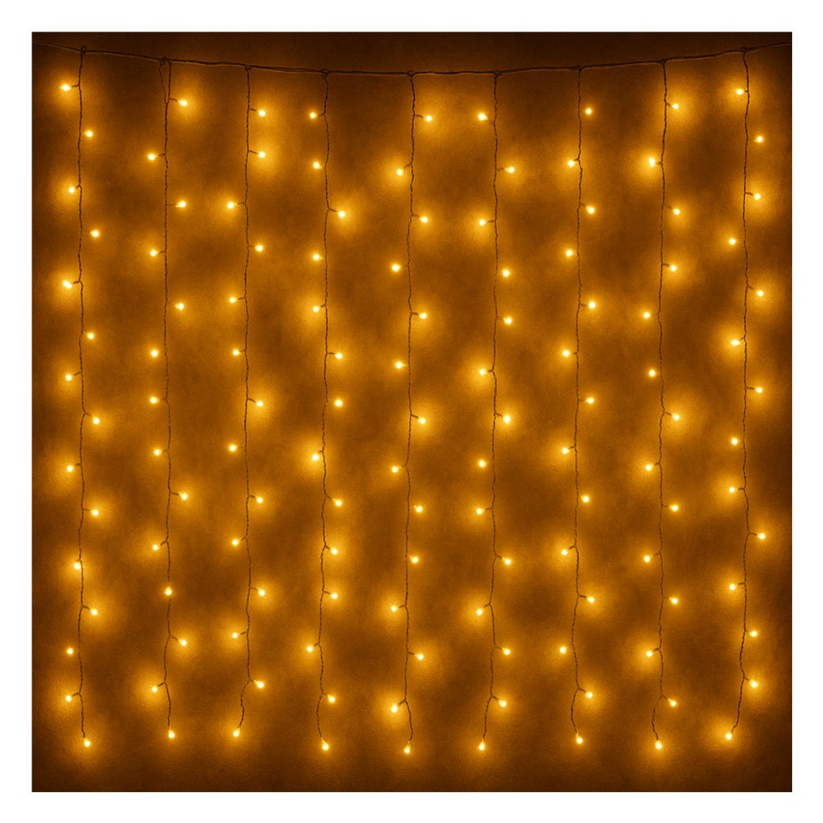 GENERICO - Cortina de Luces LED 3x3 Metros  Color Cálido