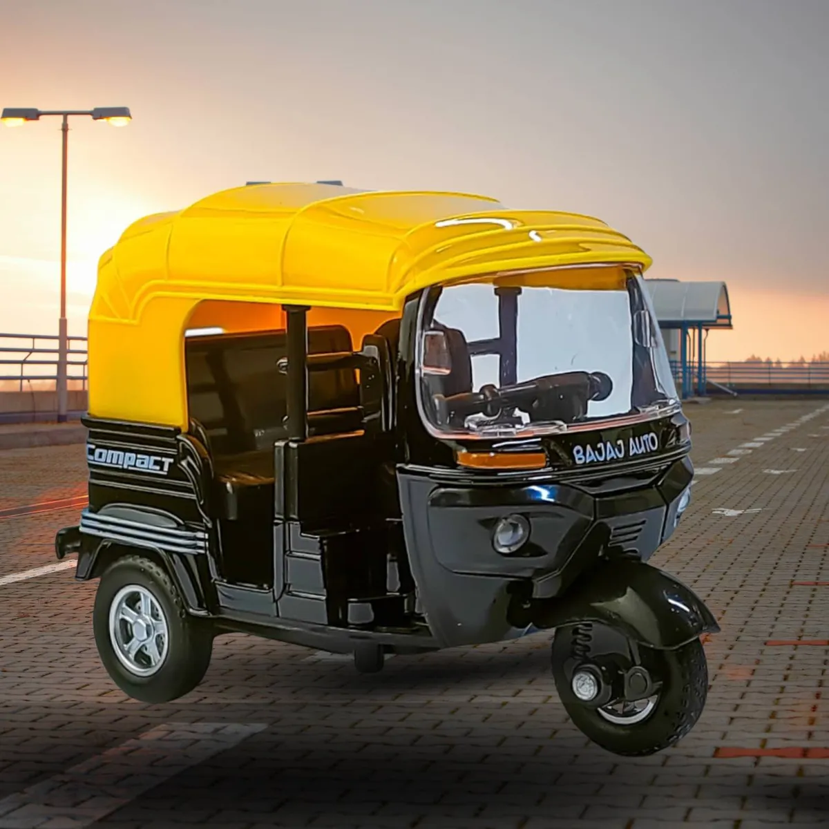 GENERICO - Mototaxi Bajaj Negro Amarillo