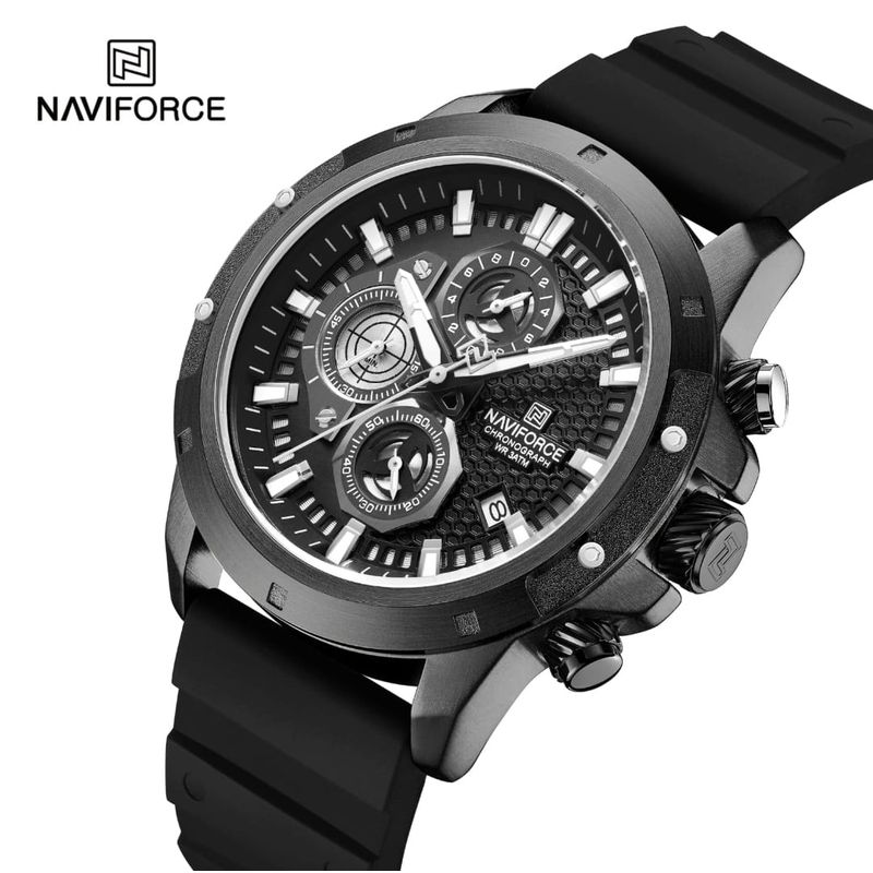 NAVIFORCE - Reloj Naviforce 8036 Borde Negro Correa Negra