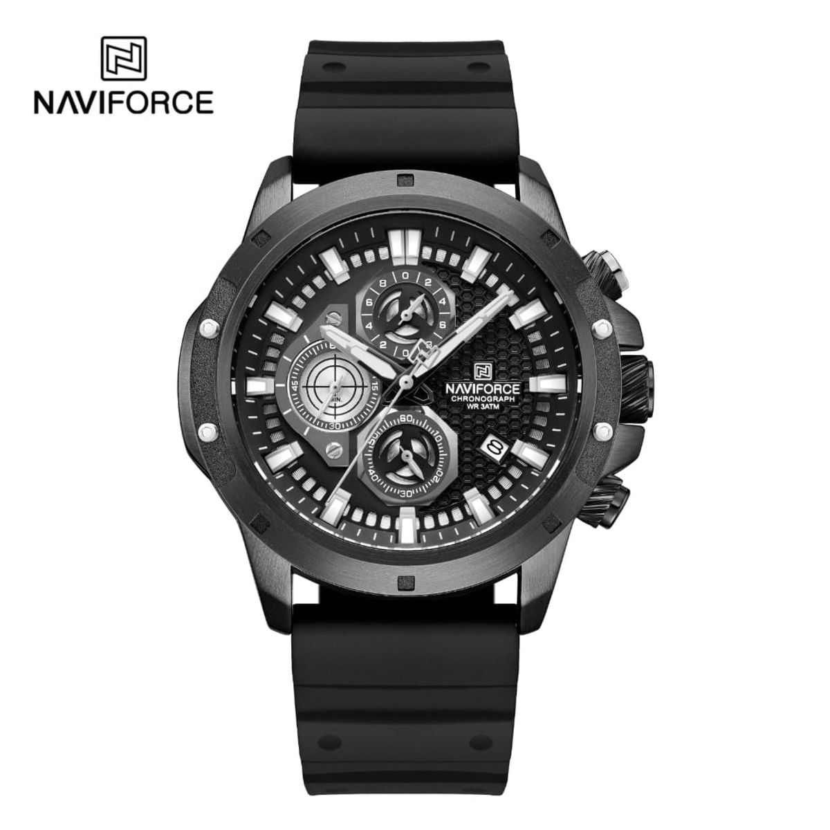 NAVIFORCE - Reloj Naviforce 8036 Borde Negro Correa Negra