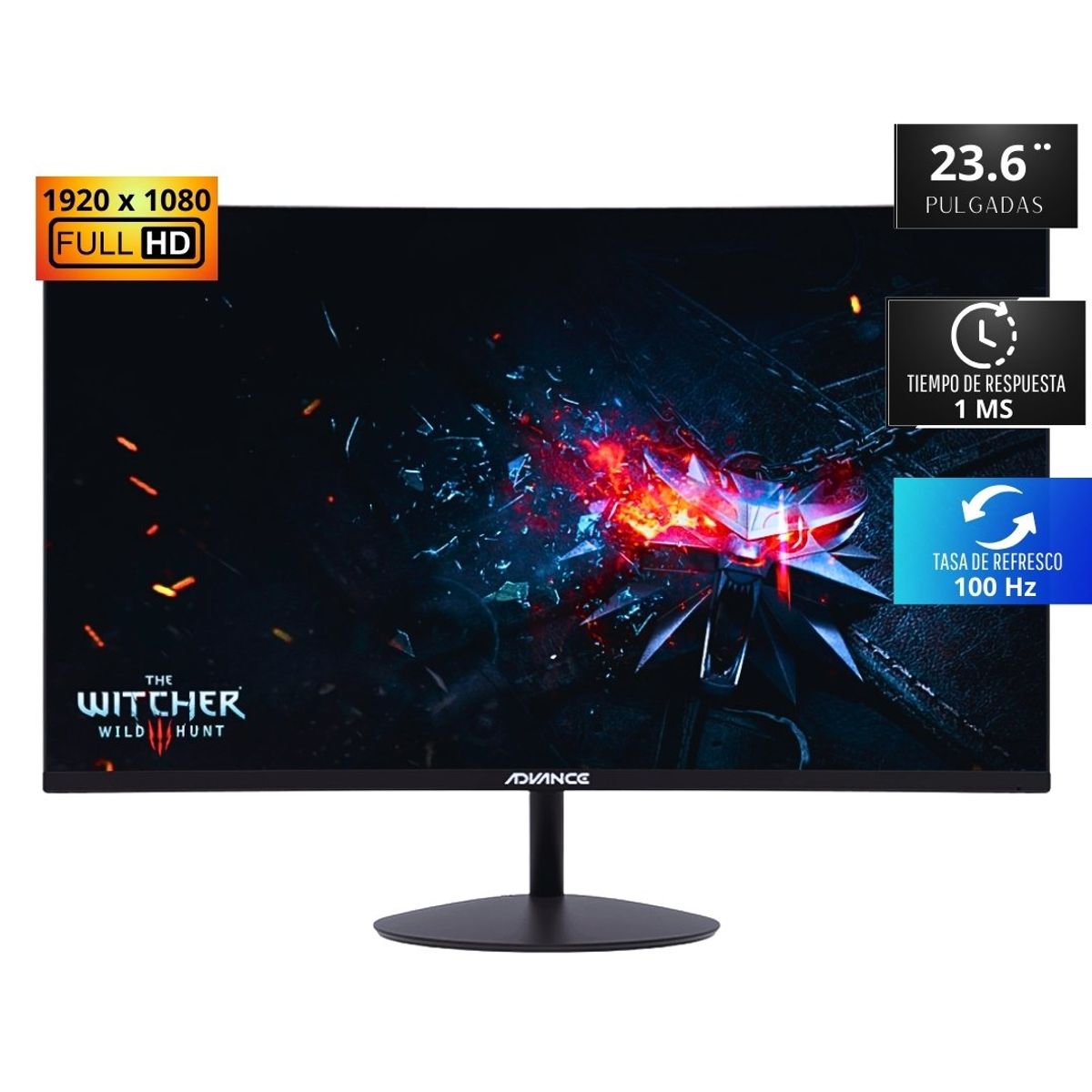 ADVANCE - Monitor curvo Advance ADV-2452S 236 VA 1920x1080 Full HD CURVO