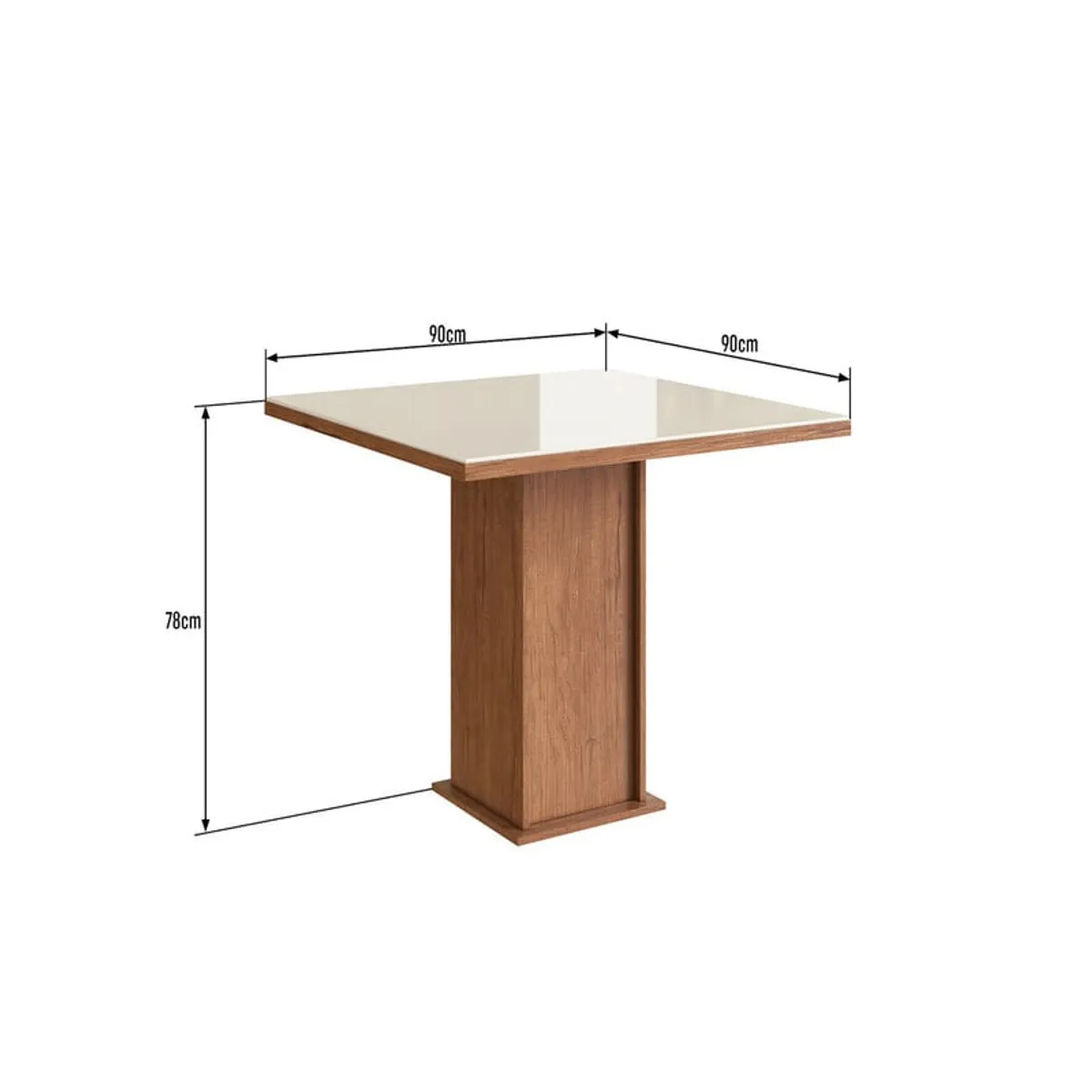 2020 HOME PERU - Mesa de Comedor 090 X 090 - Canela   Off White