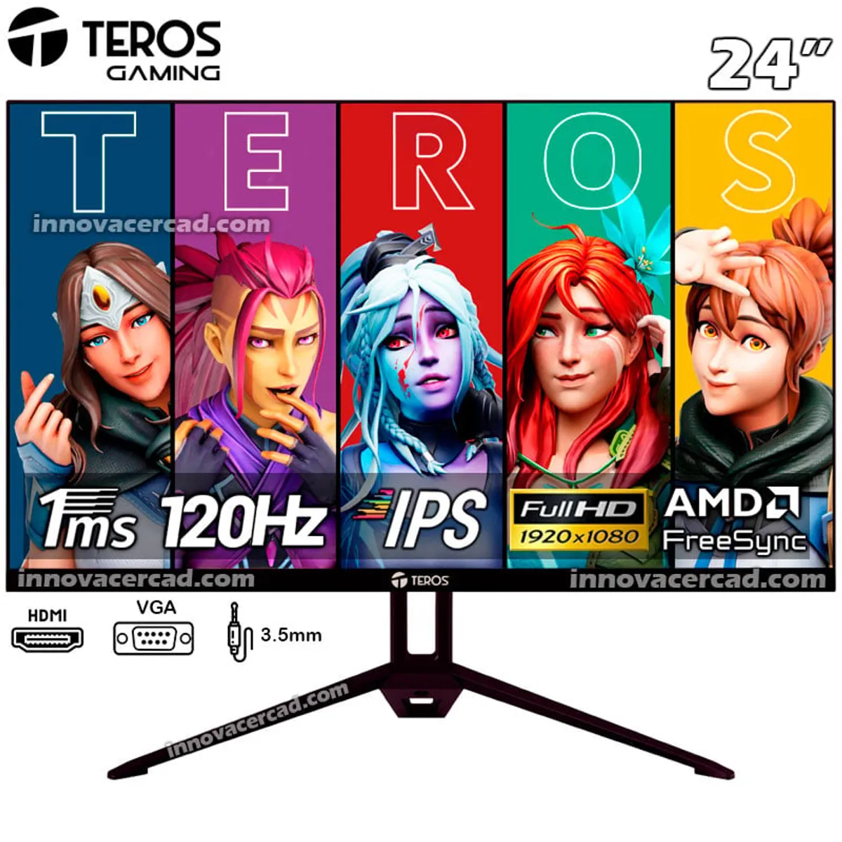 TEROS - Monitor Teros 24" TE-2415S 23.8 IPS 120HZ 1MS Parlante incorporado