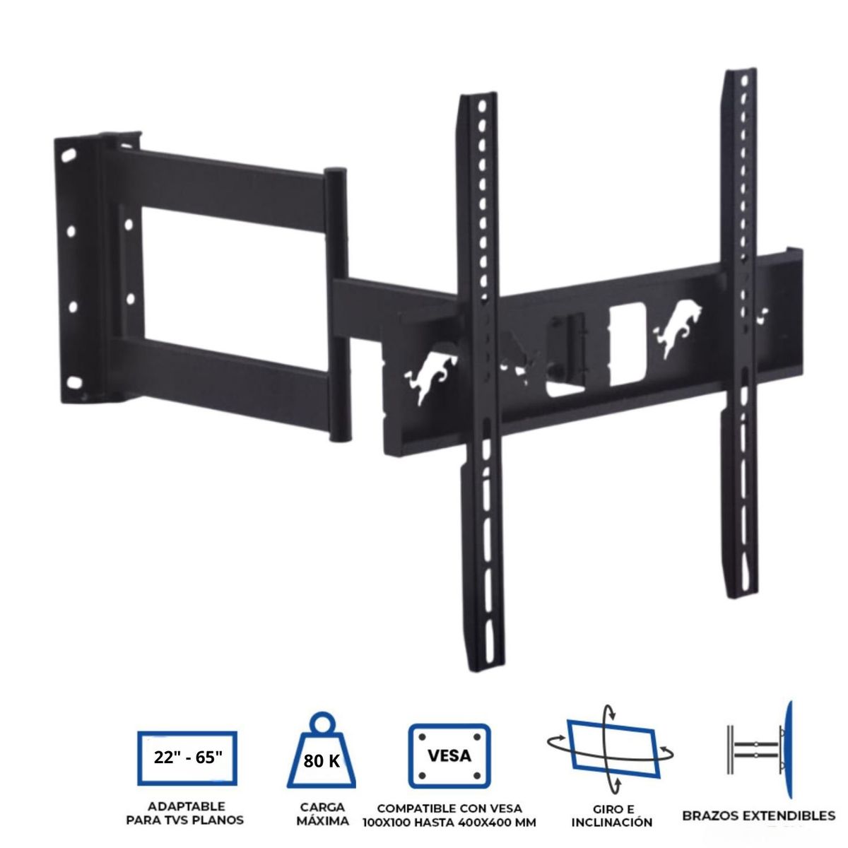 GENERICO - Soporte montaje de TV MD3152 de 22” a 65” con movimiento completo